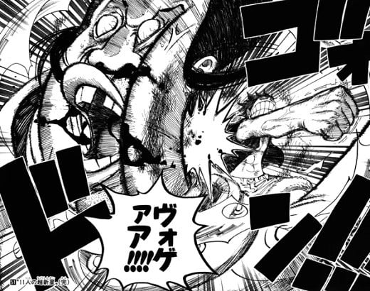 天竜人を殴るルフィ