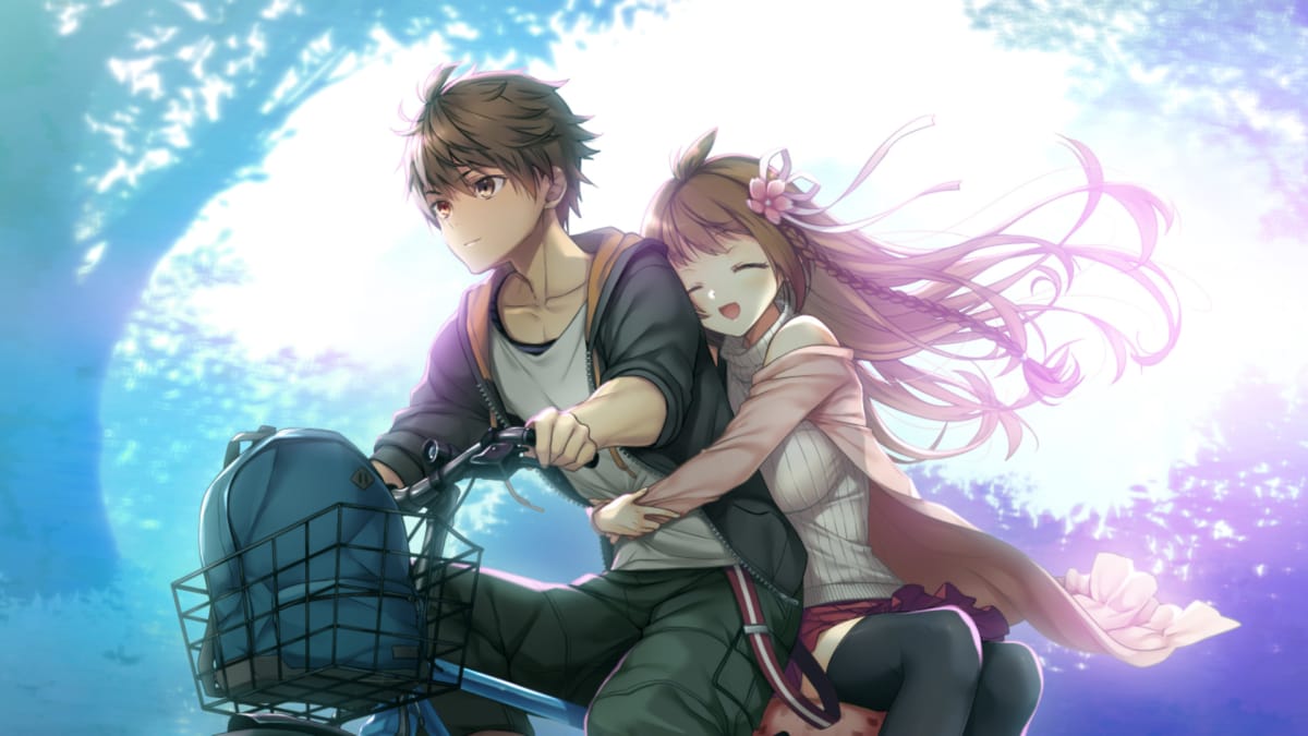 尚哉と九花が自転車を二人乗り