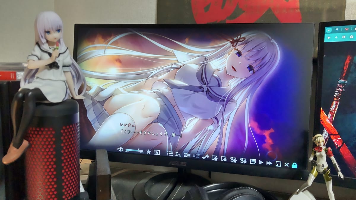鳴瀬しろはのフィギュアとシンジュのCG